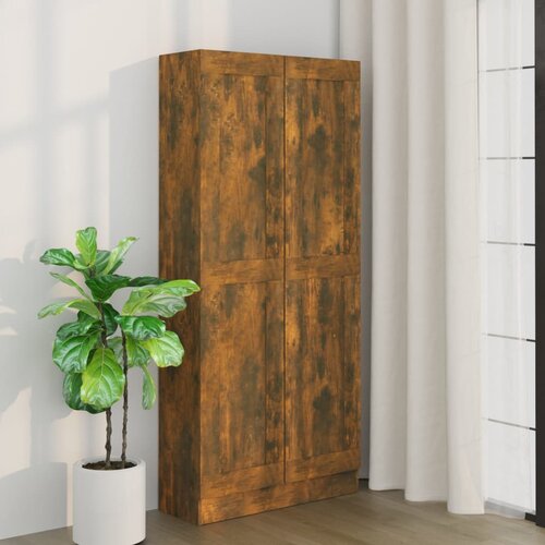 VidaXL Knjižna omara dimljeni hrast 82,5x30,5x185,5 cm konstruiran les Slike