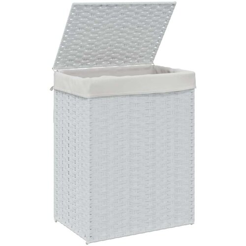 VidaXL Ko&amp;scaron;ara za rublje s poklopcem bijela 46x33x60 cm od poliratana Slike