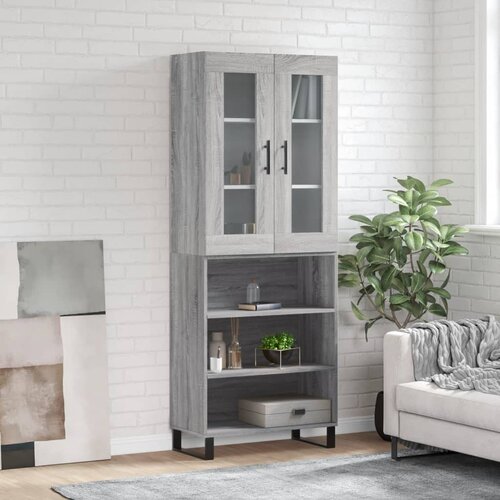 vidaXL Visoka komoda siva sonome 69 5x34x180 cm od konstruiranog drva Cijene