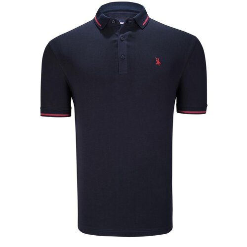 Dewberry TRIPLE SET T8586 MEN'S T-SHIRT-BLACK-NAVY-LIGHT BLUE Cene