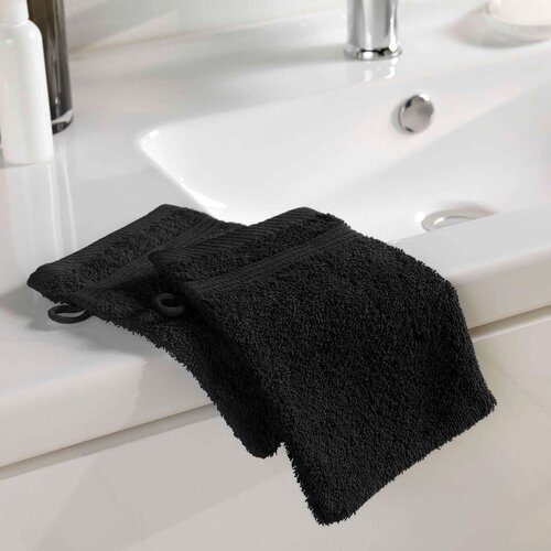 Douceur d int&amp;eacute;rieur Crna pamučna krpica za pranje 15x21 cm Tendresse &amp;ndash; Slike