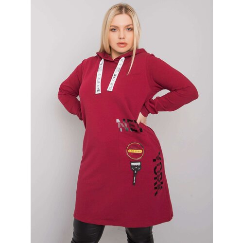 RELEVANCE Tunic-RV-TU-7221.80P-burgundy Cene