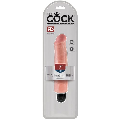 King Cock 7 Stiffy - vodoodporen, realističen vibrator (18 cm) - naravni Cene