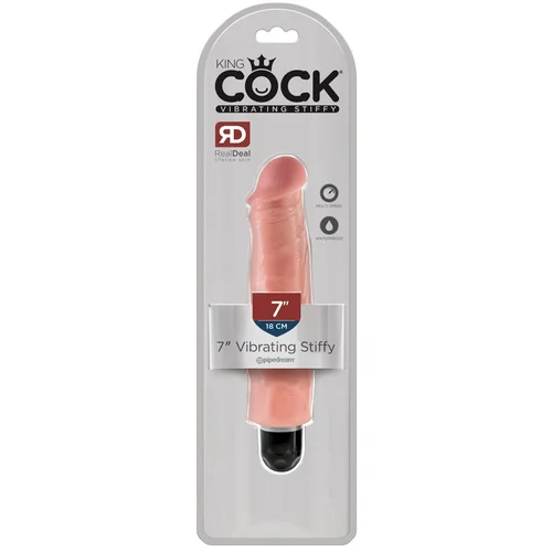 King Cock 7 Stiffy - vodoodporen, realističen vibrator (18 cm) - naravni