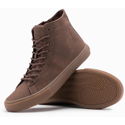 Ombre Men&amp;#039;s high-top sneakers shoes with rubber toe - cream Slike