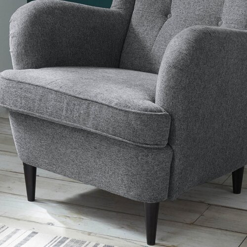 MID.YOU FOTELJ Z OPORO ZA GLAVO, antracit tekstil, leseni material Slike