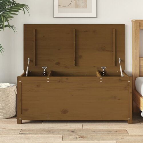 vidaXL Kutija za pohranu boja meda 110x50x45 5 cm od masivne borovine Cijene