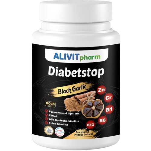 Alivit black garlic diabetstop, 90 kapsula Slike