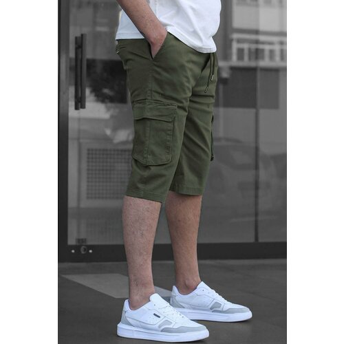 Madmext Khaki Cargo Pocket Capri Men's Trousers 6331 Slike