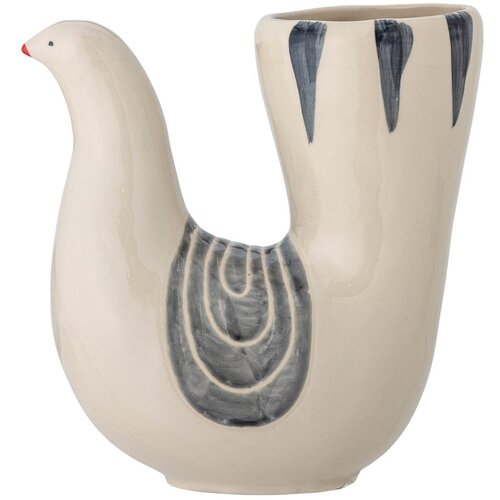 Bloomingville Kremno bela lončena ročno poslikana vaza (višina 19 cm) Trudy – Cene