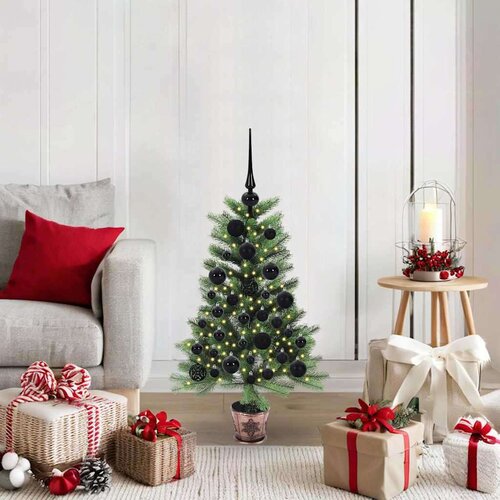 vidaXL Božično drevo med 150 LED z stojalom Zelena 90 cm PE Cene