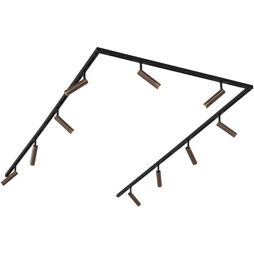 QAZQA Modern railsysteem met 10 spots brons 1-fase - Slimline Uzzy Cene