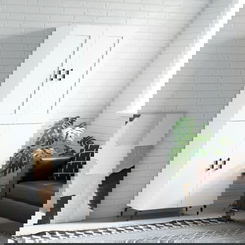 vidaXL Visoka omara bela 69,5x34x180 cm inženirski les Cene