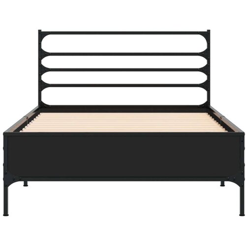 vidaXL Okvir kreveta crni 90 x 200 cm konstruirano drvo i metal Cene