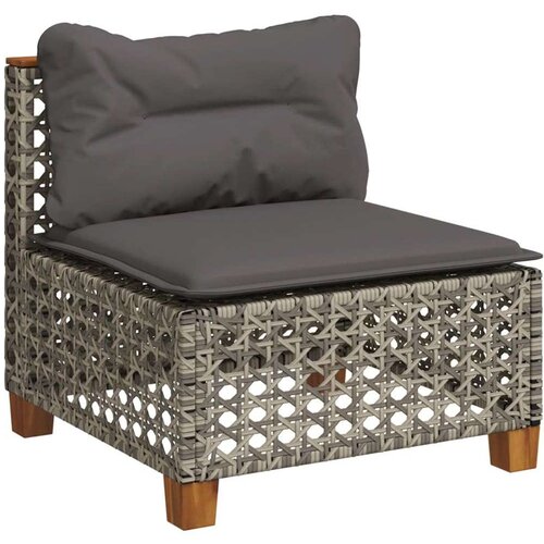  10-dijelni set vrtnih sofa od poliratana s jastucima sivi Slike