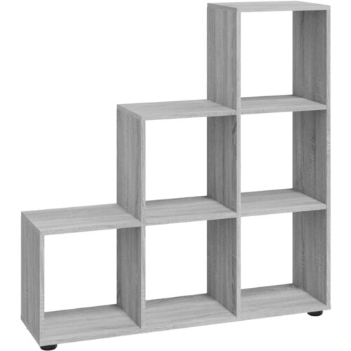 VidaXL Stopničasta knjižna omara siva sonoma 107 cm inženirski les, (20705258) Slike