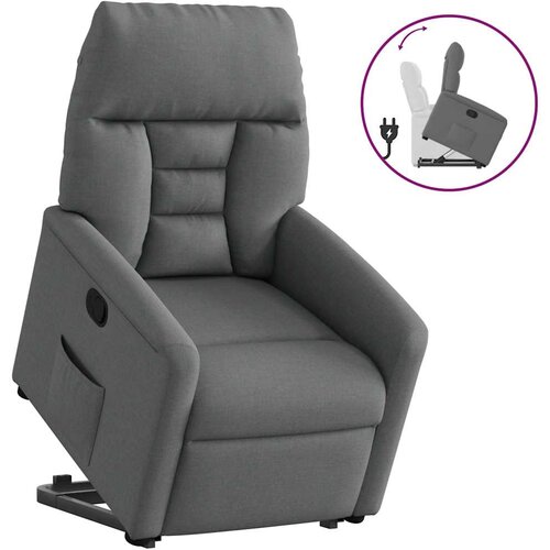 vidaXL Naslanjač s funkcijo vstajanja temno sivo blago Cene