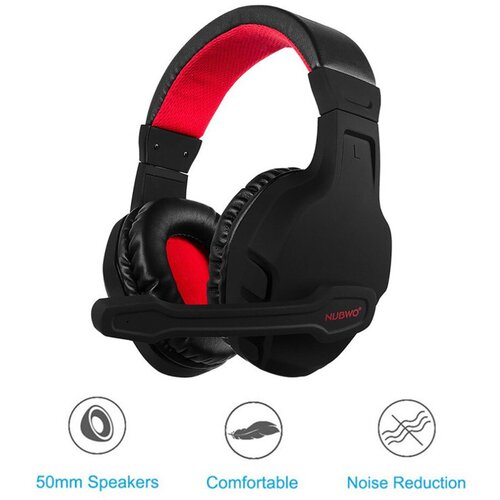 Nubwo slušalice gaming U3D 3.5mm crno crvene Slike