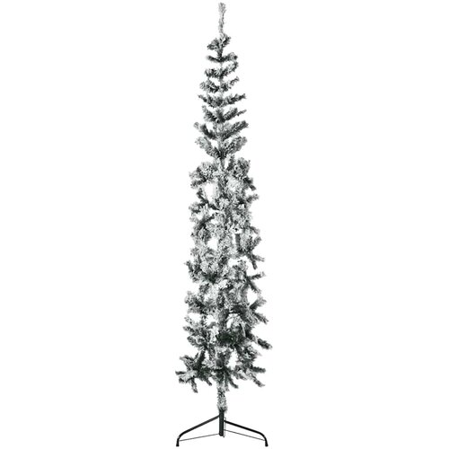  Tanka umjetna polovica božićnog drvca sa snijegom 240 cm Slike