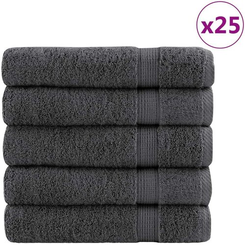 VidaXL Ručnici za kupanje 25kom antracit 100x150cm 600 gsm 100 % pamuk Slike