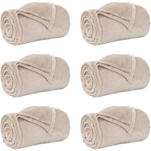  Pokrivači za bacanje 6 pcs Bež 130 x 150 cm Runo Slike