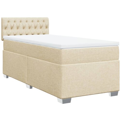 VidaXL Box spring postelja z vzmetnico krem 90x190 cm blago, (21292029) Slike