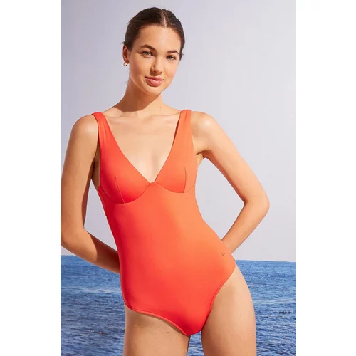 Women´Secret Jednodijelni kupaći kostim Perfect Fit Summer boja: crvena, lagano učvršćene košarice