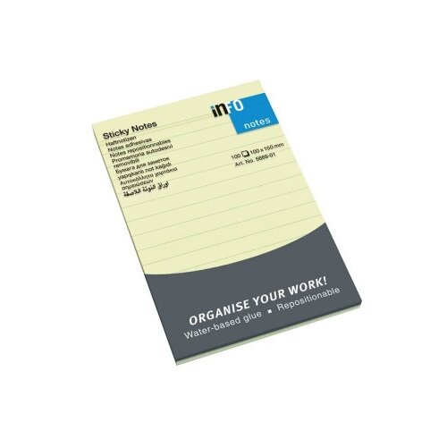 Pulse Info notes samolepljivi blokčić 100x150mm sa linijama žuti 5669-01 ( 9605 ) Cene