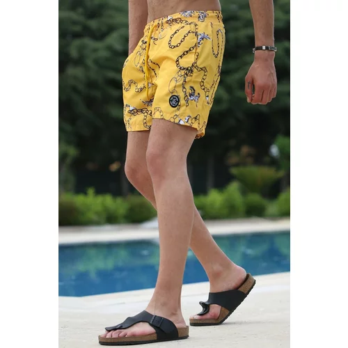 Madmext Men's Yellow Shorts 5086