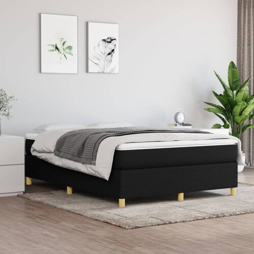 VidaXL Box spring posteljni z vzmetnico črn 140x190 cm blago Slike