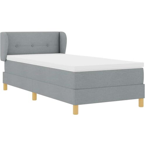 VidaXL Krevet s oprugama i madracem krem 90x200 cm Svjetlosiva Slike