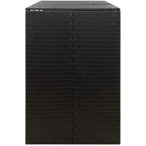 VidaXL Spremi&amp;scaron;te za 3 kante za smeće crno 207 x 80 x 117 cm poliratan Slike