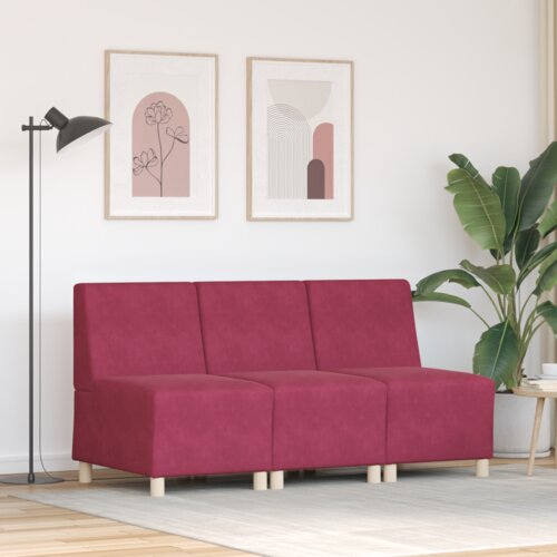 SOFA Stolice 3 pcs boja crnog vina 55 x 74 x 82 cm Baršun Cijene