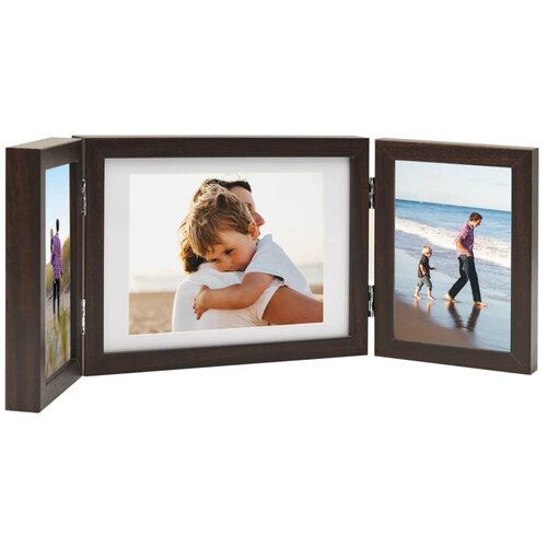 vidaXL Trodijelni okvir za fotografije smeđi 22x15 cm + 2 x (10x15 cm) Cijene