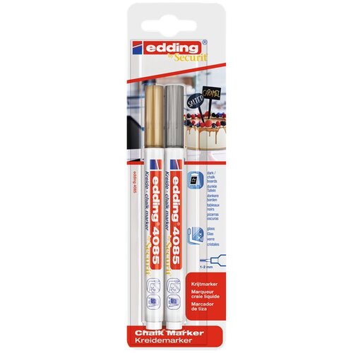  Set markera kredom edding 4085 zlatni i srebrni Cene