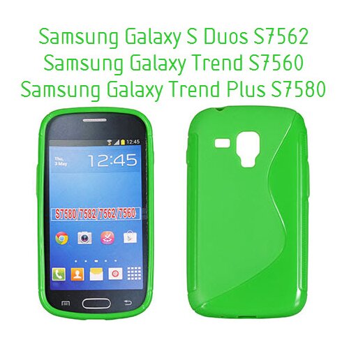 Gumijasti / gel etui S-Line za Samsung Galaxy S Duos S7562 / Samsung Galaxy Trend S7560 - zeleni Slike