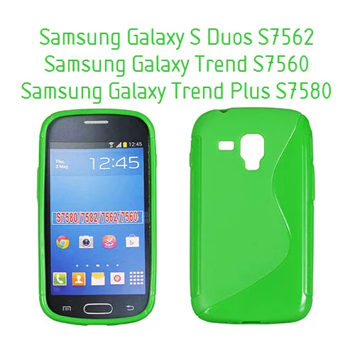  Gumijasti / gel etui S-Line za Samsung Galaxy S Duos S7562 / Samsung Galaxy Trend S7560 - zeleni