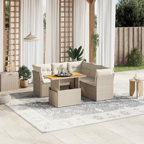 vidaXL 5-dijelni vrtni set sofa s jastucima bež od poliratana Cijene