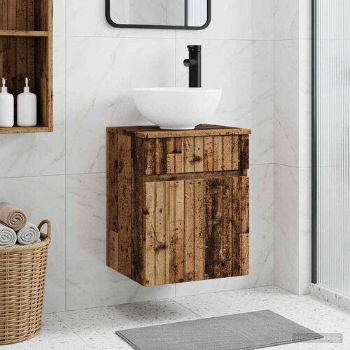  Umivaonik s policom za zid Staro drvo 39 x 41 x 64,5 cm Cene