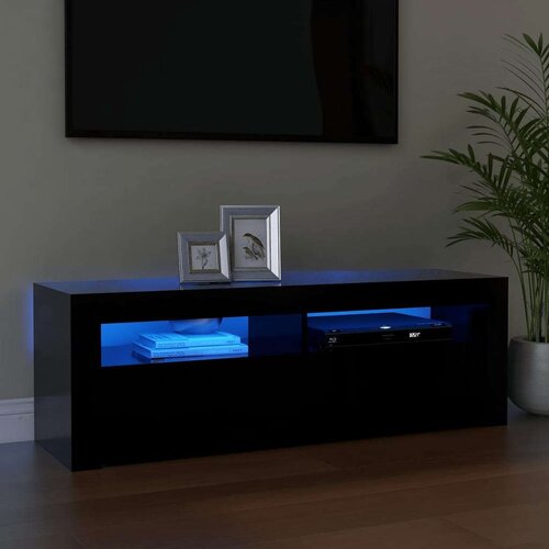vidaXL TV omarica z LED lučkami črna 120x35x40 cm Cene