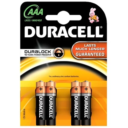 Duracell Battery Alkaline AAA 4 pack