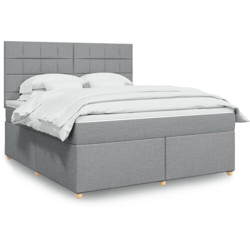 vidaXL Box spring postelja z vzmetnico svetlo siva 180x200 cm blago Cene
