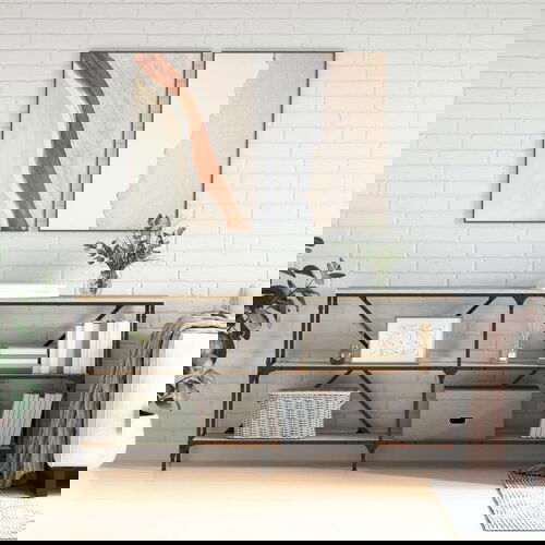 The Living Store Konzolna mizica sonoma hrast 160x30x75 cm inž. les in železo - Konzolna Mizica, (21437553) Cene