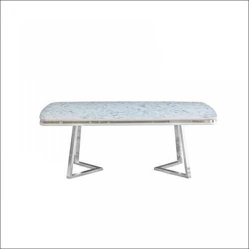 Olimp Sport Klub sto Berlin MDF Beli mermer/Hrom noge 800-503 Cene