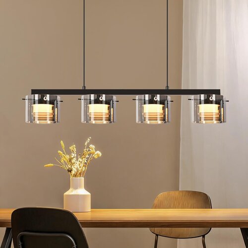 Nettlife LED Viseča Svetilka 4-Luči Steklo, Moderna Lestenec z Nastavljivo Vi&amp;scaron;ino 140cm, (5000491359) Slike