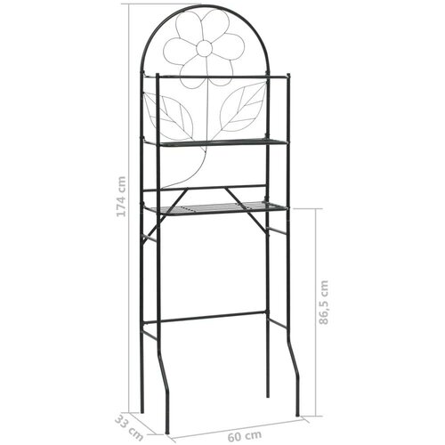 VidaXL Stalak za kupaonicu crni 60 x 33 x 174 cm Slike