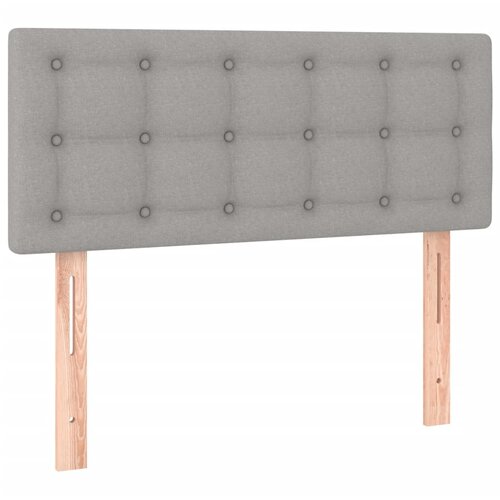  Okvir kreveta s oprugama i madrac svjetlosivi 90x200cm tkanina Slike