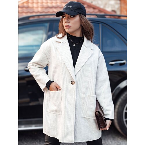 DStreet Płaszcz damski oversize ELEGANTWAY w jodełke beżowy Cene