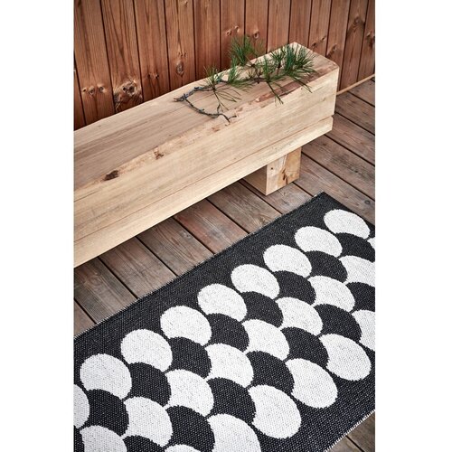 Pappelina Črn/kremno bel zunanji in notranji tekač 70x150 cm Poppy Black Vanilla &amp;ndash; Slike