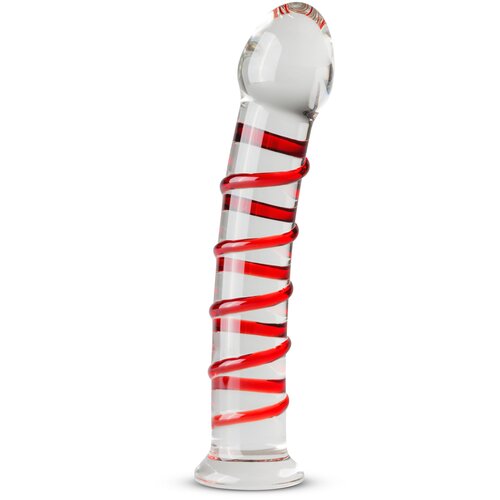 Gildo Steklen dildo z rdečimi črtami Cene
